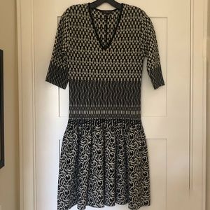 Etro Black and White Knit Dress